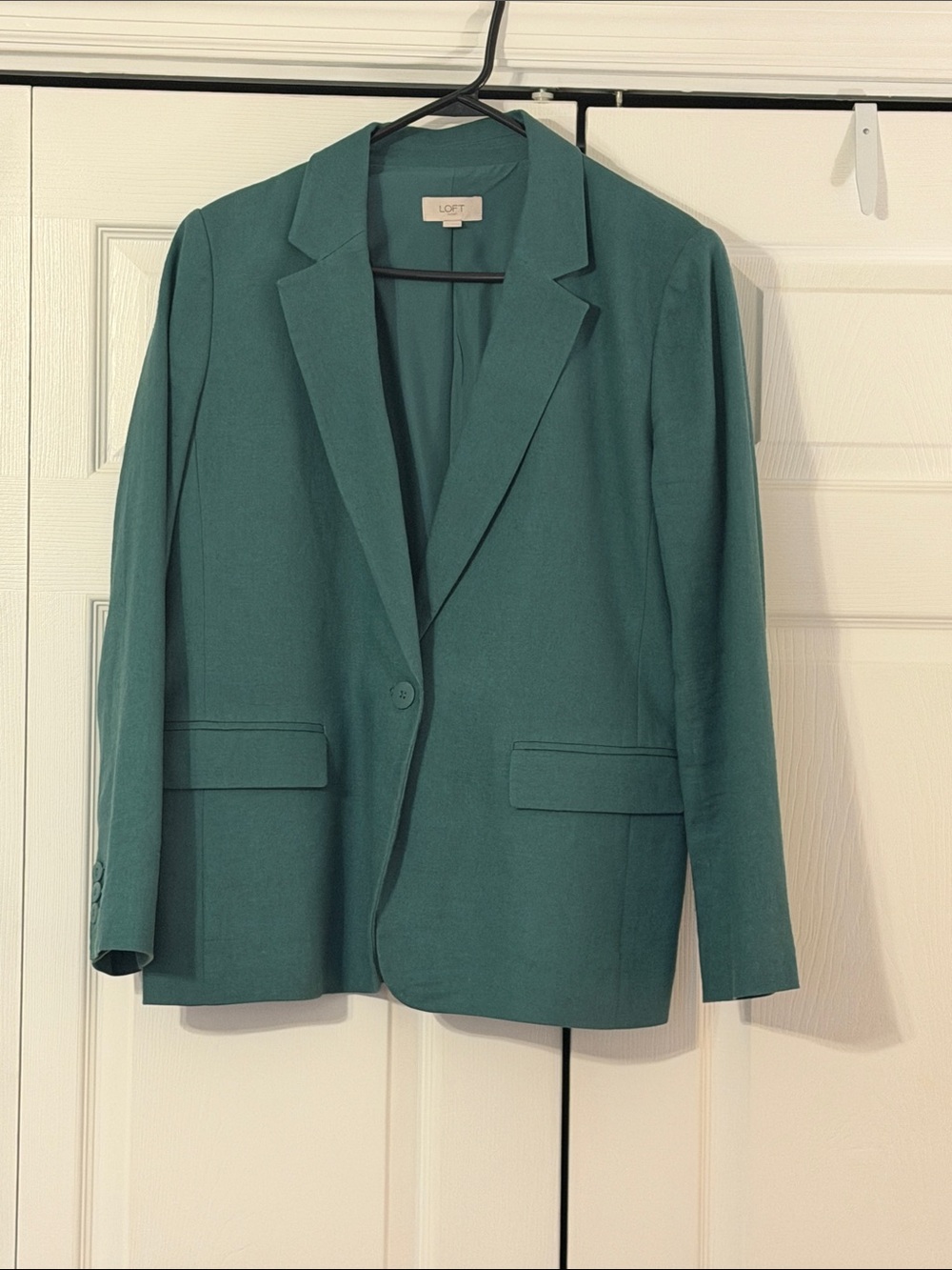 LOFT Factory Teal Green Single-Button Tailored Blazer